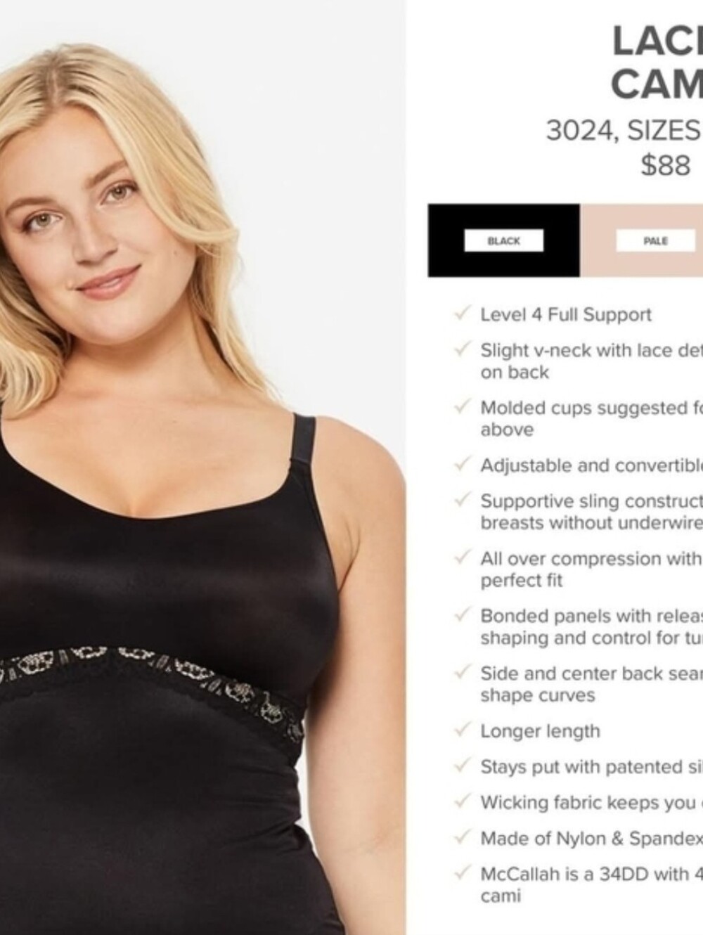 Ruby Ribbon Black Lace Shaping Cami - Sz 44 - Picture 7 of 9